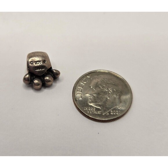 Silver  Charm Dog Paw Vintage J165 - Picture 2 of 2